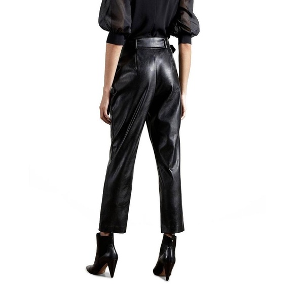 Ted Baker London Faydell Pleather Belted Trousers Sz. 6 - Picture 4 of 15